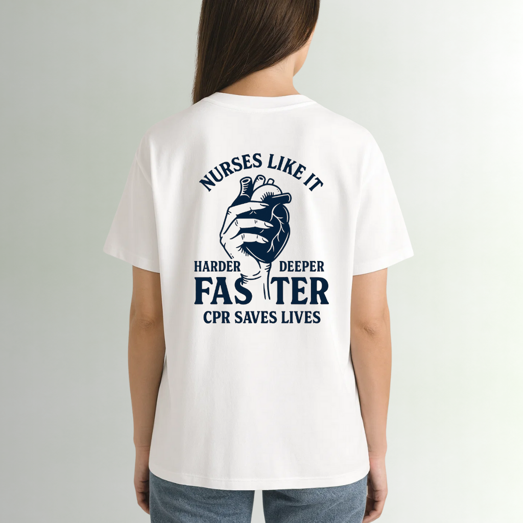 "Harder. Deeper. Faster." Tee